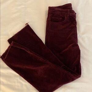 H&M Women's Corduroy Ankle Jeans - Burgundy